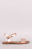 Breckelle Two Tone Akle Strap Flat Sandal