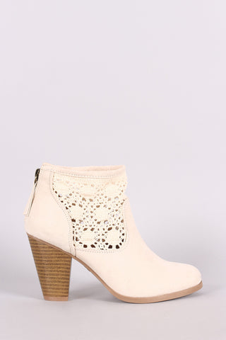 Qupid Elastane Chunky Perspex Heeled Ankle Boots