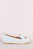 Fun Embroidered Denim Espadrille Slip On Loafer Flat