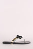 Rhinestone Accent Bow Jelly Thong Flat Sandal