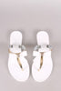 Rhinestone Accent Bow Jelly Thong Flat Sandal