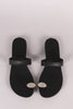 Liliana Jewel Accent Toe Ring Slip On Flat Sandal
