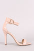 Breckelle Patent Ankle Strap Open Toe Heel