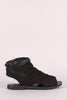 Soda Suede Open Toe Buckled Strap Cutout Flat Sandal