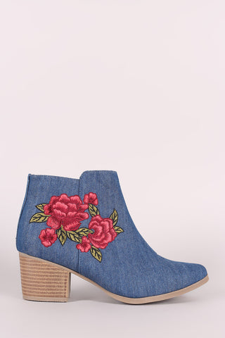 Qupid Elastane Chunky Perspex Heeled Ankle Boots