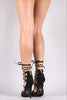 Suede Strappy Chained Lace-Up Stiletto Heel