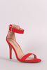 Breckelle Suede Buckle Ankle Strap Single Sole Heel