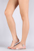 Bamboo Lucite Ankle Strap Open Toe Flat Sandal