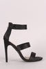 Liliana Satin Triple Band Open Toe Stiletto Heel