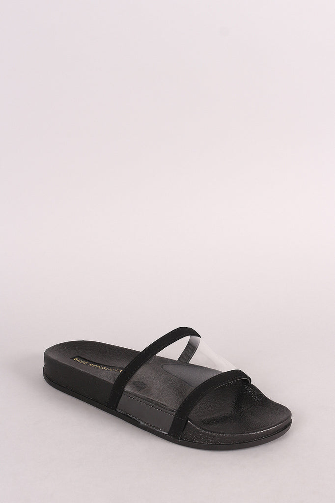 Shoe Republic LA Lucite Open Toe Slide Sandal