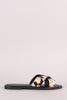 Bamboo Printed Crisscross Slide Sandal