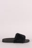 Bamboo Open Toe Fluffy Faux Fur Slide Sandal