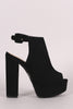 Bamboo Nubuck Slingback Chunky Platform Mule Heel