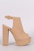 Bamboo Nubuck Slingback Chunky Platform Mule Heel