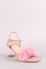 Liliana Fluffy Fur Lucite Chunky Perspex Heel