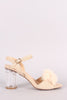 Liliana Fluffy Fur Lucite Chunky Perspex Heel