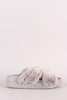 Bamboo Crisscross Faux Fur Slide Sandal