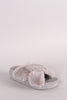 Bamboo Crisscross Faux Fur Slide Sandal