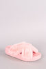 Bamboo Crisscross Faux Fur Slide Sandal