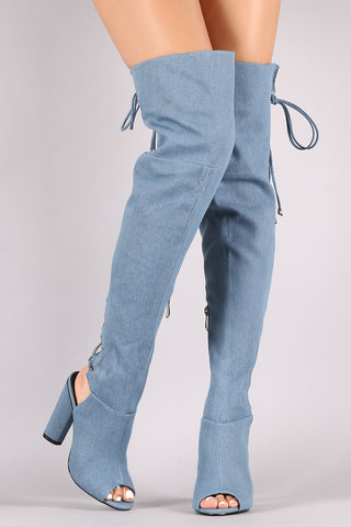 Breckelle Double Buckle Ruched Round Toe Riding Knee High Boot