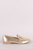 Qupid Metallic Slip-On Loafer Mules