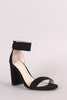 Breckelle Suede Ankle Strap Chunky Heel
