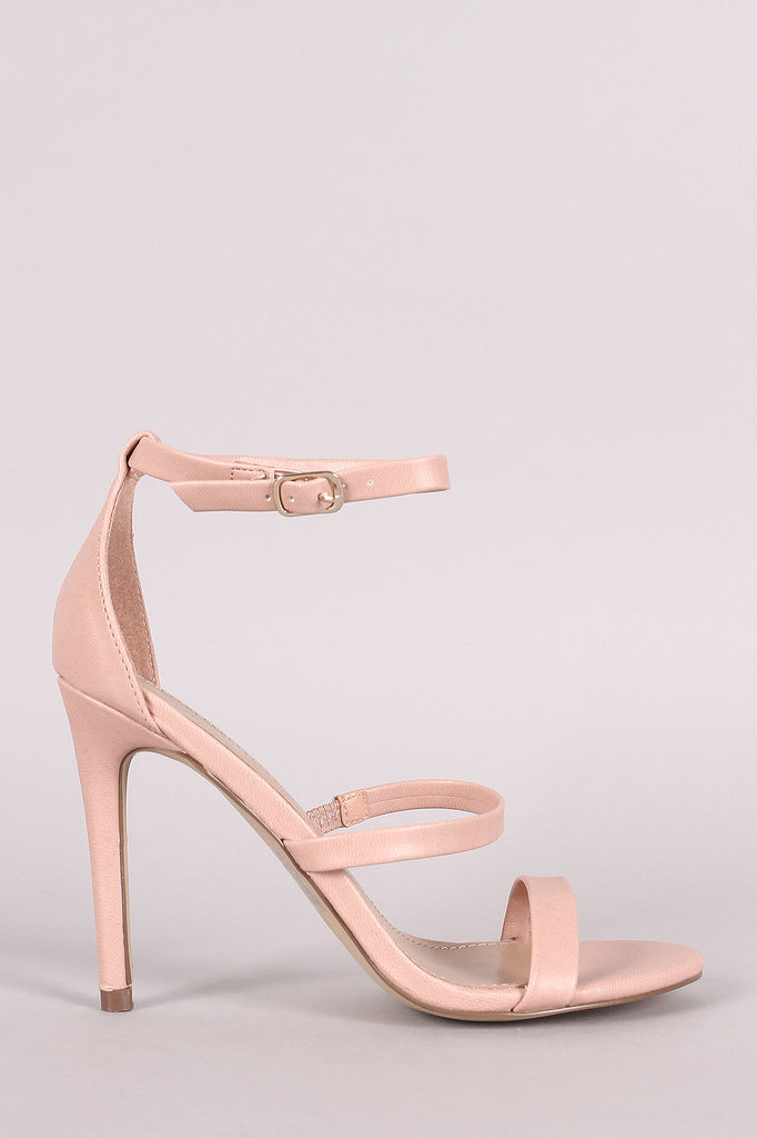 Breckelle Open Toe Triple-Strap Heels