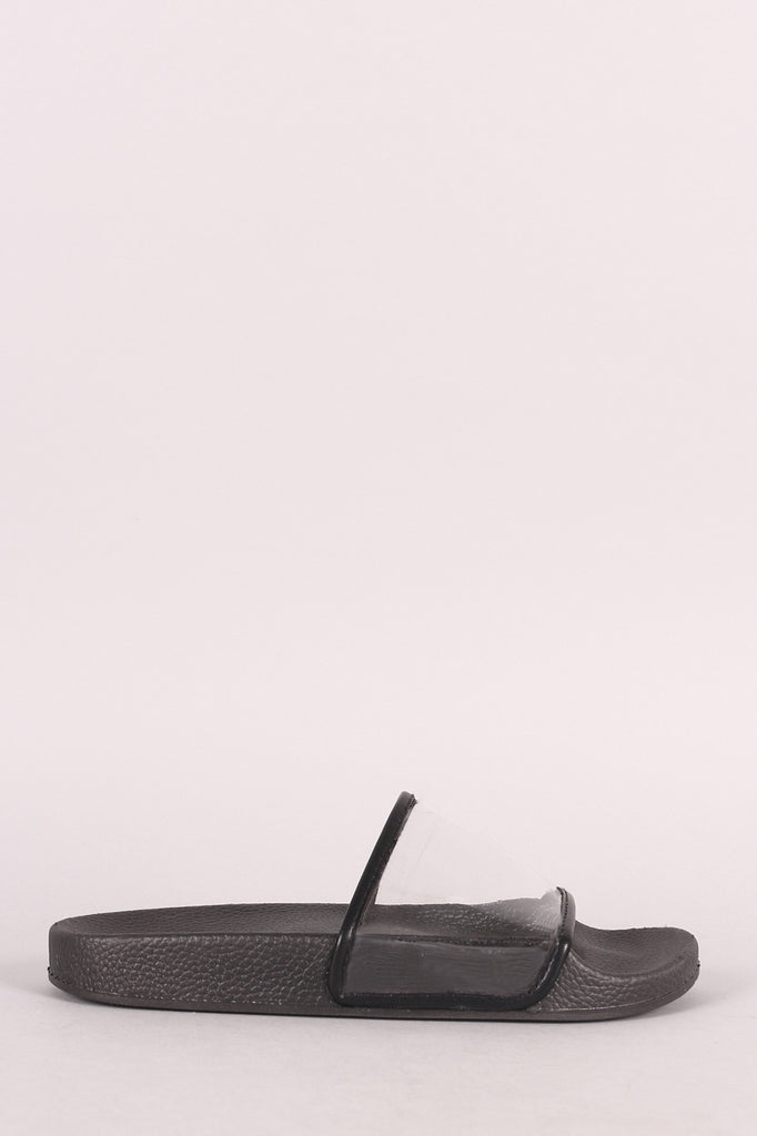 Transparent Lucite Band Slide Sandal