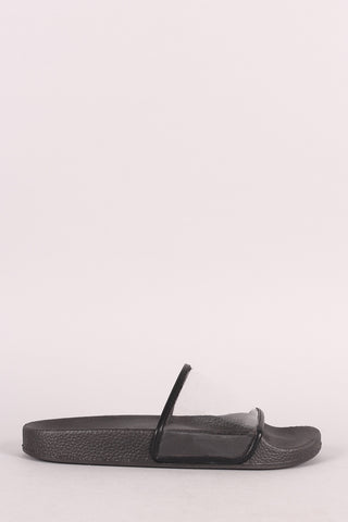 Transparent Lucite Band Slide Sandal