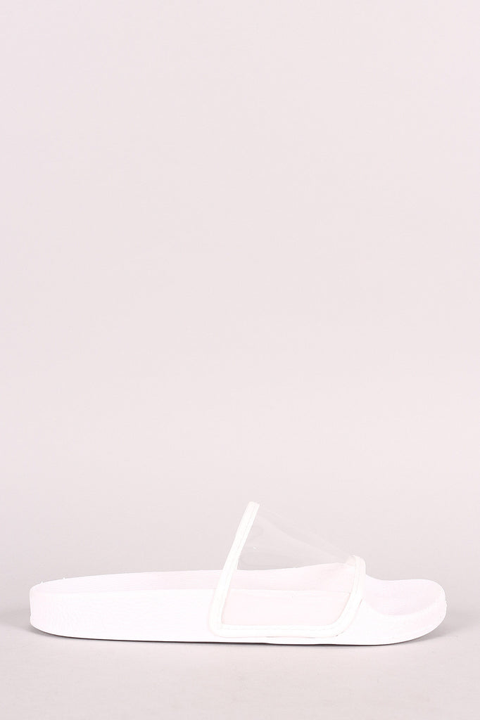 Transparent Lucite Band Slide Sandal