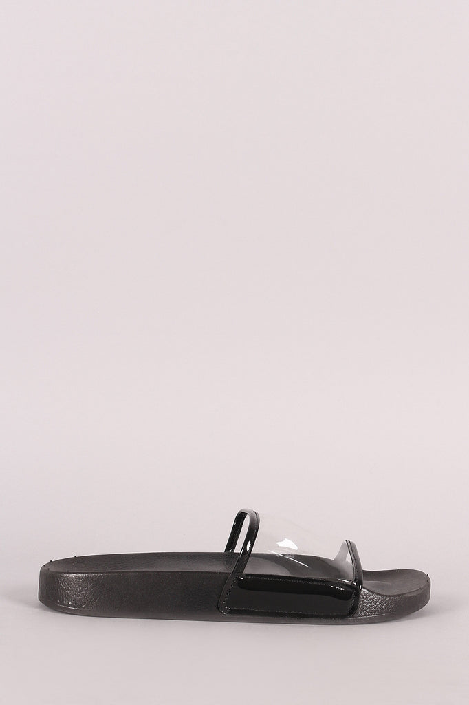 Lucite Band Open Toe Slide Sandal