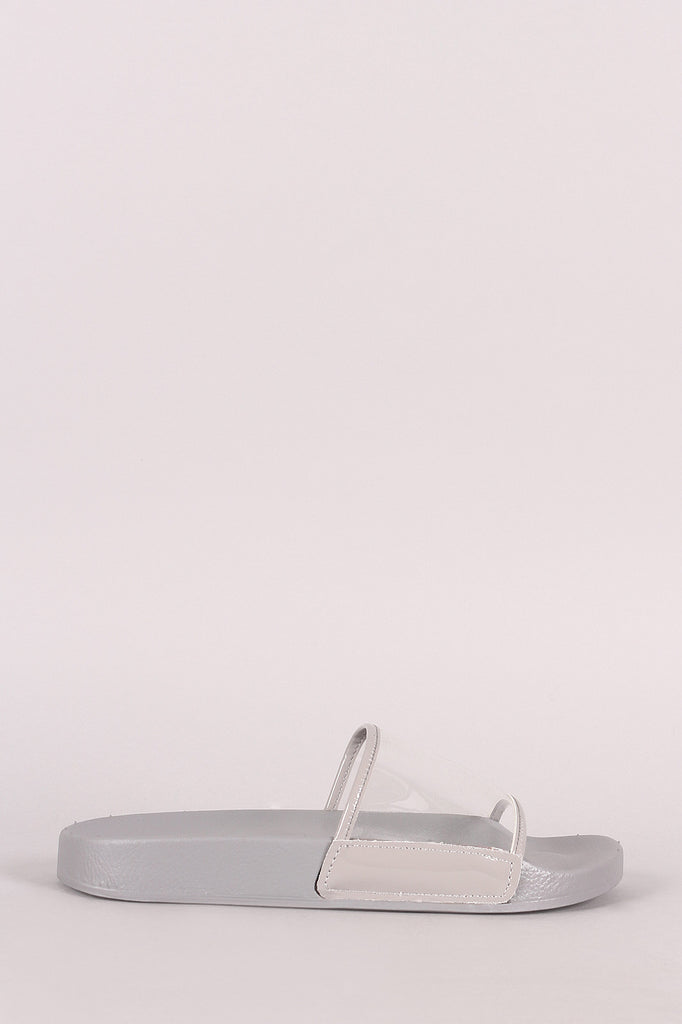 Lucite Band Open Toe Slide Sandal