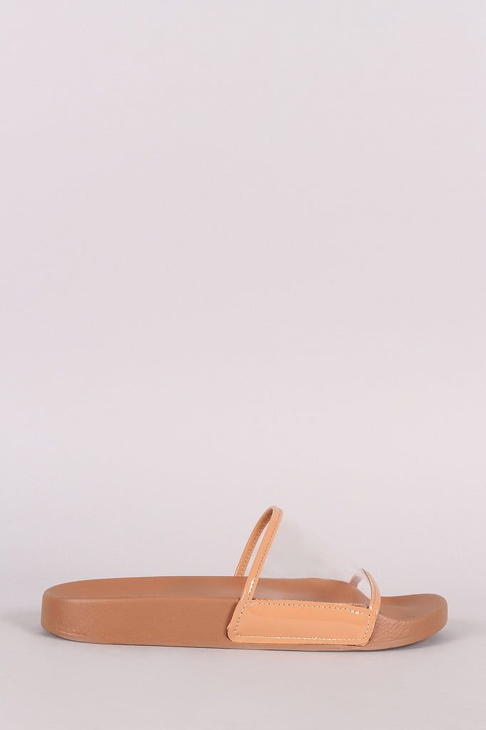 Lucite Band Open Toe Slide Sandal