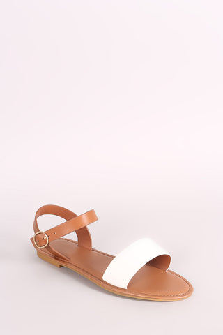 Pom Pom Round Toe Ankle Strap Dorsay Flat