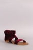 Bamboo Velvet Side Bow Flat Sandal