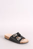 Qupid Buckle Accent Double-Band Footbed Sandal