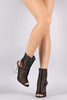 Delicious Mesh Chunky Perspex Heeled Booties