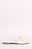 Faux Pearls Velvet Slide Sandals