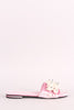 Faux Pearls Velvet Slide Sandals