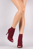 Anne Michelle Knit Peep Toe Stiletto Ankle Boots