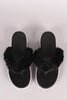 Faux Fur Trim Jelly Thong Flip Flop Sandal