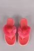 Faux Fur Trim Jelly Thong Flip Flop Sandal