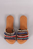Qupid Jewels And Fringes Embellished Slide Sandal