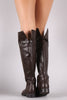 Breckelle Buckle Round Toe Riding Boots